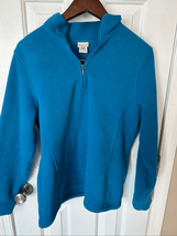 L.L. Bean Womens Pullover Large Regular Quarter Zip Mock Neck Cobalt Blu... - $18.81