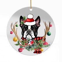 Cute Havanese Dog Antlers Reindeer Christmas Ornament Acrylic Gift Tree Decor - £13.14 GBP