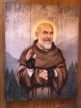 Padre Pio Image set on Wood Pallet, New - £23.34 GBP