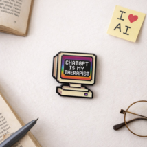 ChatGPT Is My Therapist Enamel Pin ✩ Retro Computer Meme Pin ✩ Funny Tec... - $7.91