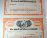 The American Tobacco Company 2 Stock Notes Orange 1962 &amp; 1967 - $11.83