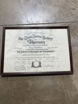 1943 Certificate St Louis College OF Pharmacy Alumni - Alex Sher Framed ... - £14.79 GBP