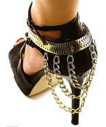 Shoe Anklet New Three Tier Heel Chain 10 Inches Plus 2 Inch Ext. 6 Inch ... - $18.38
