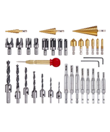 34-Pack Woodworking Chamfer Drilling Tool, 6Pcs Countersink Drill Bits, ... - £31.82 GBP