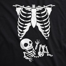 Crazy Dog XL Maternity Skeleton Baby Monster Pumpkin Black T Shirt pregnacy - $186.59 MXN