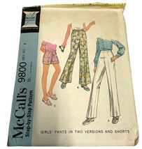 VINTAGE UNCUT Sewing Pattern McCalls 9800 Girls Pants Shorts Size 8 - £7.14 GBP