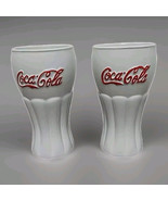 Classic Coca Cola White 8 oz. Drink Glasses Ceramic Coke Cups EUC (Lot o... - $12.25