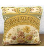 ETRO Italy Home Collection Decorative Gold Floral Pillow 16” x 16”  - $161.46 CAD