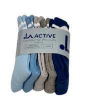 LA Active Boys Gripper Socks Years 4-6 (9-13) Blue Gray Cotton Blend Cre... - $16.34