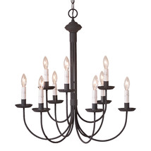 Irvin&#39;s Country Tinware 9-Arm Grandview Chandelier with Gray Sleeves - £522.41 GBP