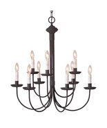 Irvin&#39;s Country Tinware 9-Arm Grandview Chandelier with Gray Sleeves - £521.56 GBP