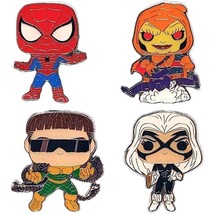 Set of 4 Funko Pop! Marvel Animated Spider-Man Pin Set - 1.5&quot; Tall - £6.32 GBP