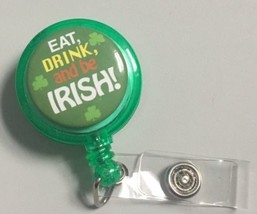 St Patrick&#39;s Day Irish Clip badge reel key card ID Holder lanyard retrac... - £8.25 GBP