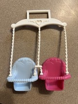 Fisher Price Loving Family Dollhouse 1993 DOUBLE PORCH SWING Pink Blue T... - $12.86