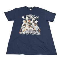 Gildan Shirt Women&#39;s Medium Navy Blue 100% Cotton New York Yankees Short Sleeve - £15.56 GBP