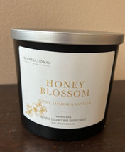 Scentsational Honey Blossom Wood Wick Candle New 26oz  Coconut Beeswax - £27.95 GBP