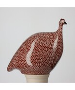 Les Ceramiques de Lussan Small Ceramic Guinea Fowl - Bordeaux Red Spotte... - €157,71 EUR