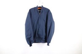 Vintage 70s Streetwear Mens Large Faded Lined Blank Mechanic Bomber Jacket USA - £92.89 GBP