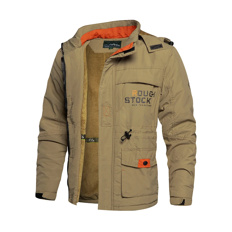Men&#39;s Jacket Waterproof Thick Winter Warm Fleece Bomber Jackets Men Armygreen Wi - £351.19 GBP