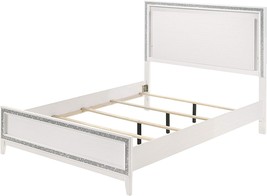 Acme Furniture Queen Bed In Wood With White Finish And Led Lighting. - £357.25 GBP