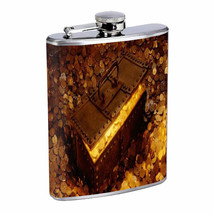 Pirate Treasure D1 Flask 8oz Stainless Steel Hip Drinking Whiskey - £11.83 GBP