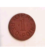 Off Center, Clip Error Red Point Token OPA V T, World War 2 WWII Ration - $16.87 CAD