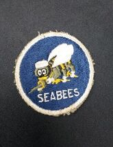 Vintage Seabees Patch WW2 USN Navy Naval ORIGINAL 2.75" Cut Edge - $16.61