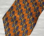 Vintage Ferrell Reed Oak Hall Tie Orange Blue &amp; Gold Ovals Silk Hand Sewn - $10.00