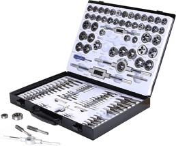 Muzerdo 115PCS Sae and Metric Bearing Steel Tap and Die Rethreading Kit with - £124.32 GBP