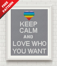 Love Who You Want Quote Free cross stitch PDF pattern - $0.00