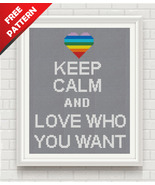 Love Who You Want Quote Free cross stitch PDF pattern - $0.00