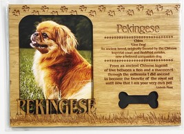 PEKINGESE Dog Profile Laser Engraved Wood Picture Frame Magnet - $9.90