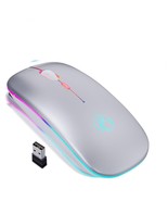 Wireless Mouse For Laptop PC Wireless Silver - £11.17 GBP