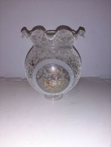 Vintage Floral and Lace Hurricane Glass Globe - $42.00