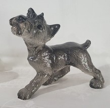 Vintage Goebel Gray Schnauzer Dog Figure Figurine Large 8&quot; x 9&quot; - $85.00