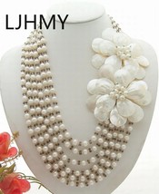 Tal shell flower statement necklace women wedding party necklace gift for evening dress thumb200