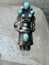 Kachina Ring size 5.75 Navajo turquoise sterling silver women men - £143.33 GBP