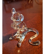 Vintage Clear Hand Blown Glass Mouse Figurine, 1970s, Mint - $9.95