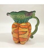 Carrot Pitcher by Heather Goldminc 8x8.5 inches Blue Sky Ceramic - $363.49 MXN