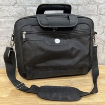 Dell Black Nylon Padded Laptop Notebook Carrying Messenger Bag Black - £14.21 GBP