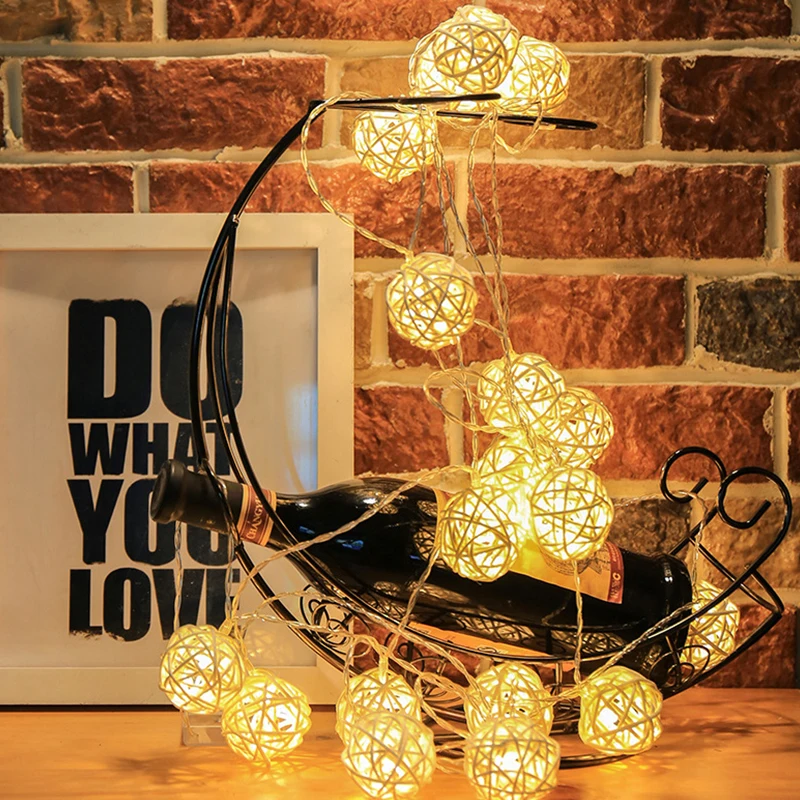  20Led LED Lamp Flash Lamp  String Lamp Rattan Ball Romantic Lamp Wedding Room D - £151.63 GBP