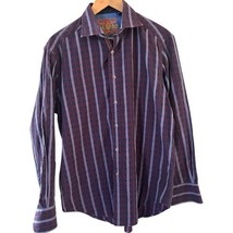 Robert Graham Men Dress Shirt Sized Med Purple Striped Flip Cuff Preppy ... - $496.42 MXN