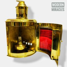 10&quot; NAUTICAL BRASS RED PORT Triangle LANTERN SHIP OIL LAMP Maritime Boat... - $53.86