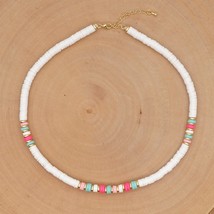 Go2Boho 6mm Heishi Necklace For Women Disc Beads Choker African  Necklaces Polym - £13.00 GBP