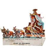 C1900s Die Cut Float Of Columbus Ephemera Antique 3 x 3.5&quot; Collectible E83A - $545.74 MXN