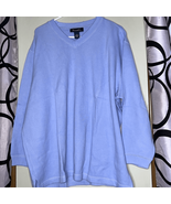 Denim &amp; Co purple, long sleeve, V-neck sweatshirt, size 2X new without tag - £12.42 GBP