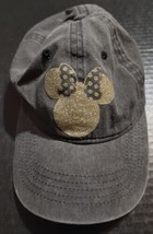 Vtg Disneyland Exclusive Minnie Mouse Black Gold Sequin Baseball Hat Adult  - $13.71