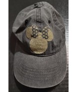 Vtg Disneyland Exclusive Minnie Mouse Black Gold Sequin Baseball Hat Adult  - €11,99 EUR