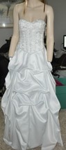 Wedding Dress City Triangles White Snowflake Sequined Strapless Bridal Gown-sz 3 - £65.72 GBP