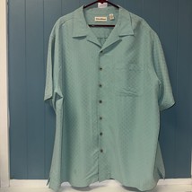 Caribbean Jeans Aqua Textured Jacquard Short Sleeve Woven Shirt Men’s Si... - $26.53